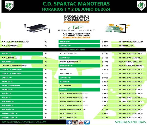 Partidos Fin de Semana